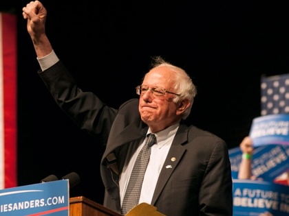 Bernie Sanders speaks during a rally on April 5, 2016, in Laramie, Wyoming.