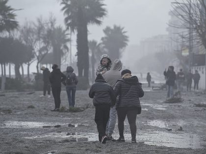 Aftermath of Storm Harry in Catanzaro Lido