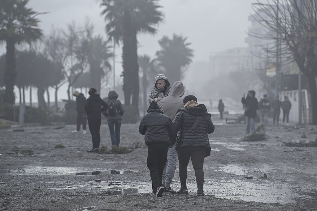 Aftermath of Storm Harry in Catanzaro Lido