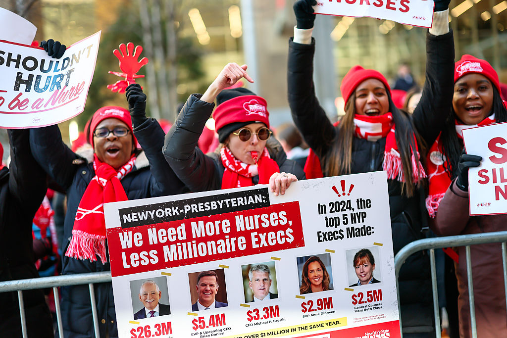 15,000 Nurses From Large Hospitals Go On Strike In New York City
