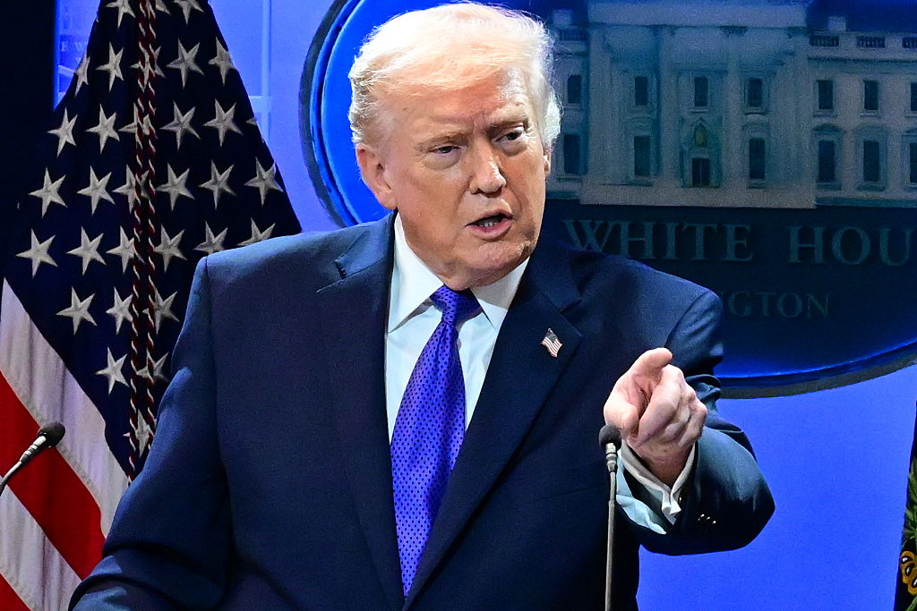 US President Donald Trump speaks regarding Supreme Court's ruling striking down his tariffs