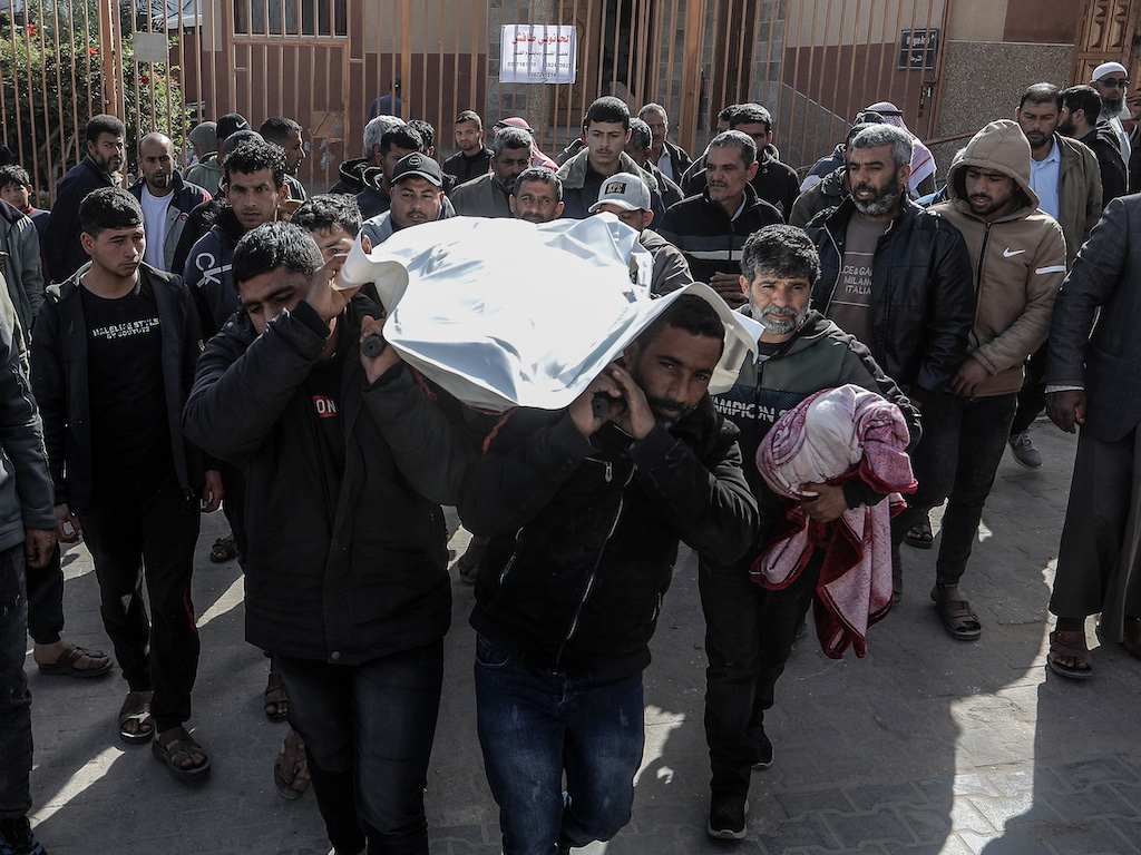 Palestinian woman killed in an Israeli attack is laid to rest