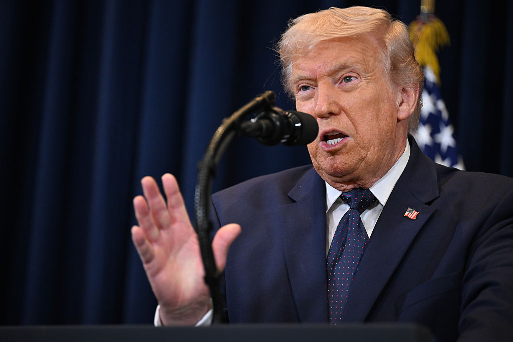President Trump Speaks To The Press During A News Conference In Doral, Florida