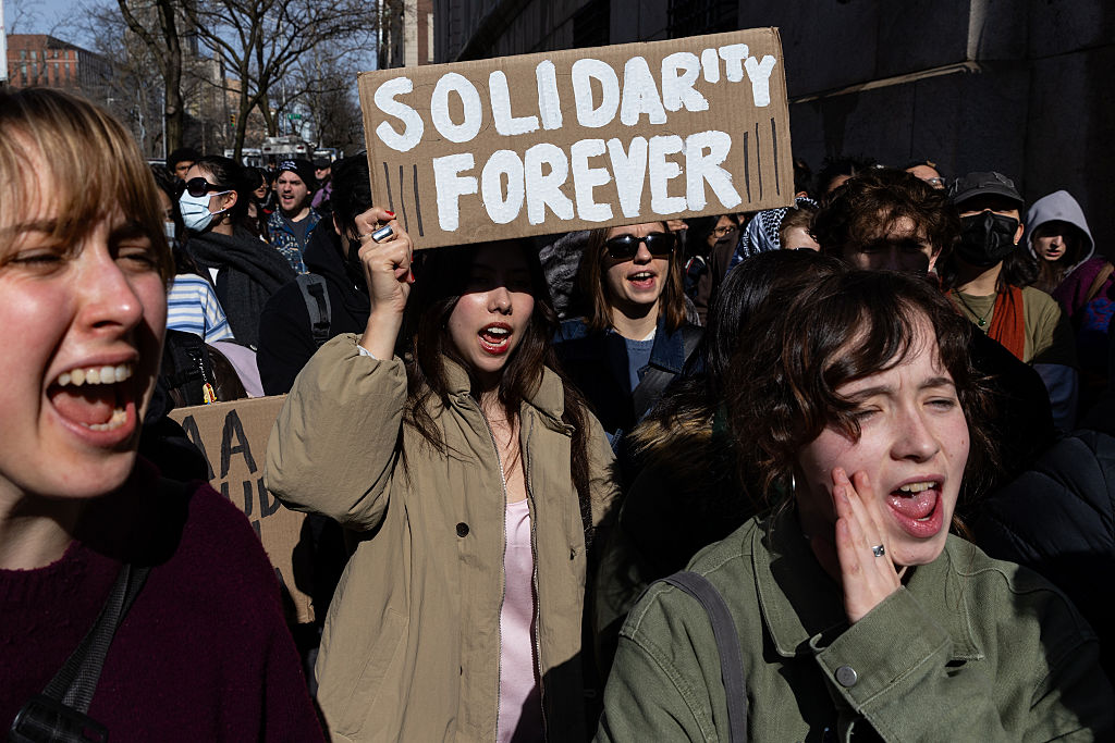 Anti-ICE rally outside Columbia University in New York