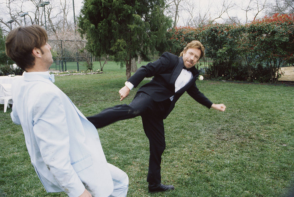 Chuck Norris Kicks Man On 'Walker, Texas Ranger'