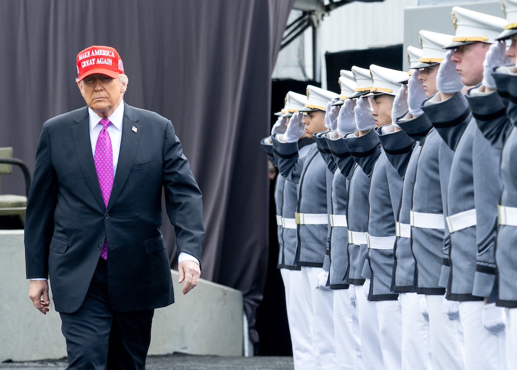TOPSHOT-US-POLITICS-TRUMP-MILITARY