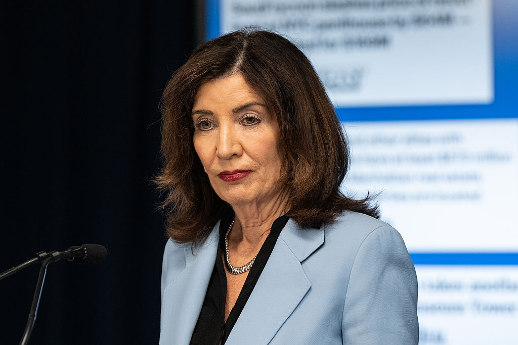 Governor Kathy Hochul speaks at Governor office in New York