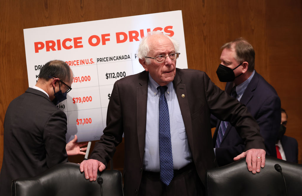 Sen. Bernie Sanders (I-VT), then chairman of the Senate Health, Education, Labor, and Pensions Committee, presides over a hearing on prescription drug costs at the Dirksen Senate Office Building on February 8, 2024, in Washington, DC.