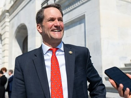Rep. Jim Himes (D-CT) speaks to a reporter on the House steps after a vote in the US Capitol on Thursday, April 23, 2026.