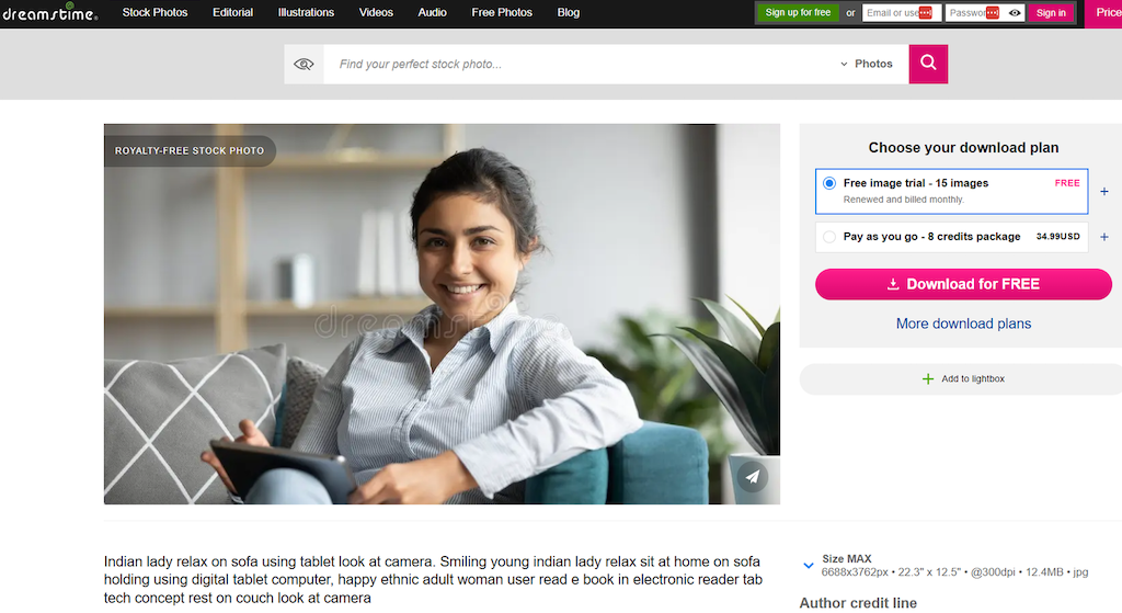 The image used on Edge Ops’ website of Diya Das on the Dreamstime stock image website.