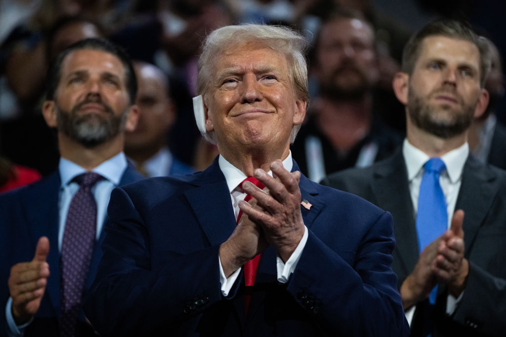 Donald Trump and sons Eric and Don Jr at the 2024 Republican National Convention
