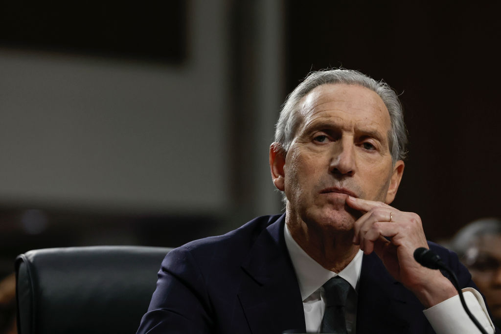 Former Starbucks CEO Howard Schultz testifies before the Senate Health, Education, Labor, and Pensions Committee in the Dirksen Senate Office Building on Capitol Hill on March 29, 2023, in Washington, DC.