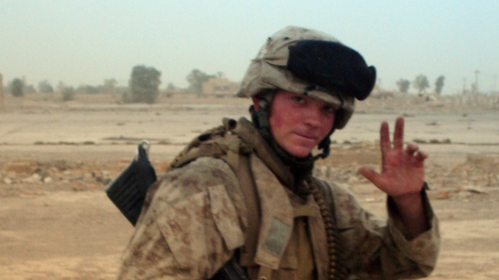 Graham Platner in Iraq during a 2005 military deployment.