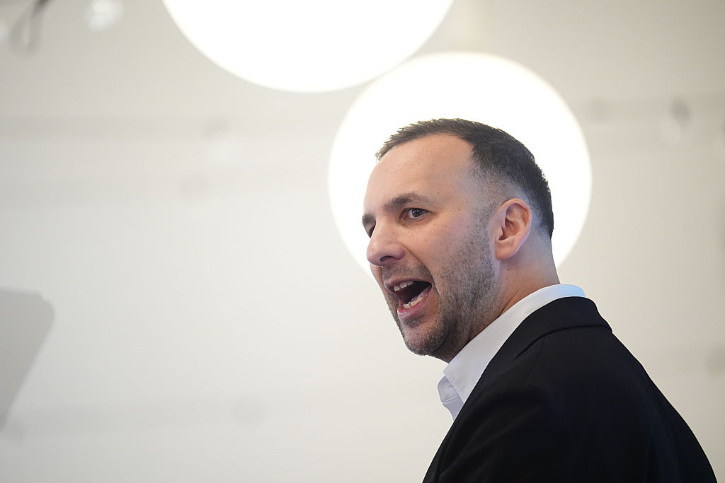 Green Party leader Zack Polanski delivers a keynote speech  in London at the New Economics Foundation.