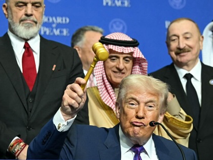 President Donald Trump at a meeting of his "Board of Peace."