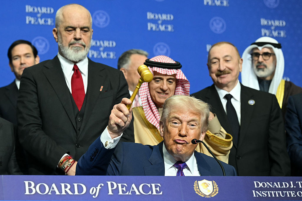 President Donald Trump at a meeting of his "Board of Peace."