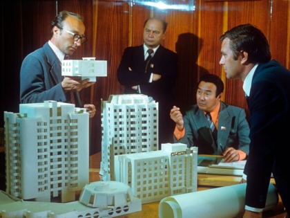 Russia, Dalny Vostok, Sakha (Yakutia), 1970s: Architects of Yakutsk discuss the plan for building the city.