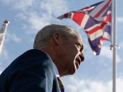 Reform UK leader Nigel Farage outside Havering Town Hall following the local election in Romford, UK, on May 8, 2026. 