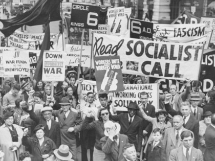 A Socialist Party rally at Madison Square Garden in New York City on May 1, 1938.
