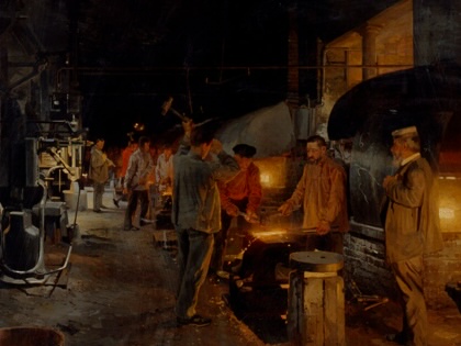 "Ironworks," a 1902 painting by Andrei Nikolayevich Shilder