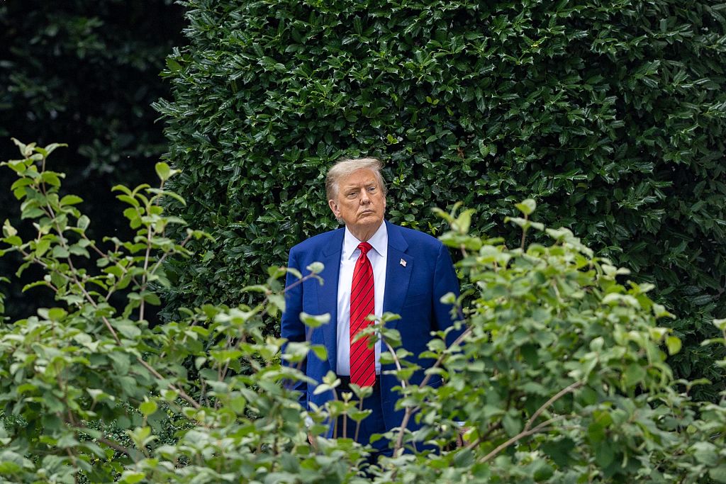 Donald Trump is photographed outside the White House on June 20, 2025.