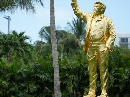Golden Donald Trump statue is seen at Trump National Doral on April 30, 2026.