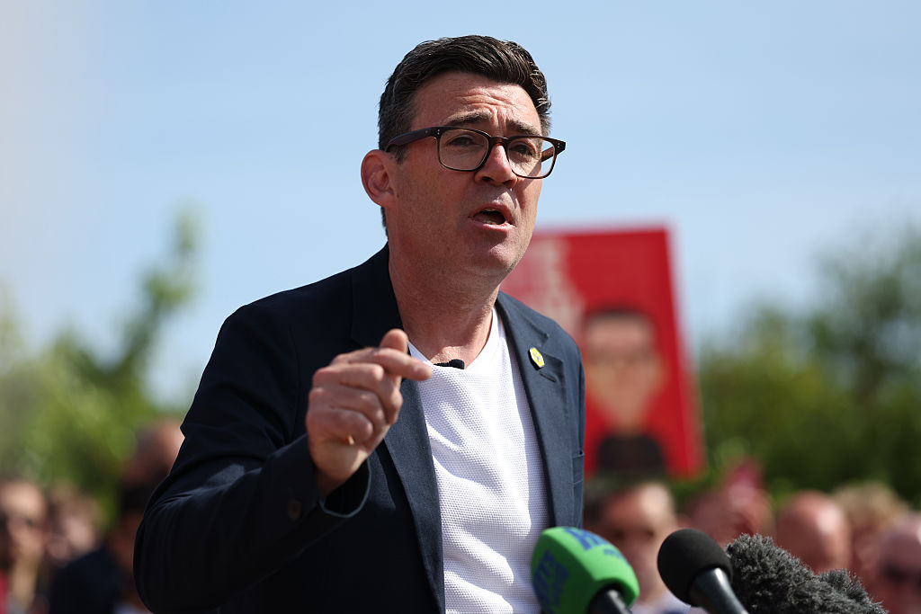 Andy Burnham speaks during his campaign launch for the Makerfield by-election on May 22, 2026.