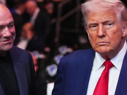Donald Trump and Dana White attend a UFC event in 2025.