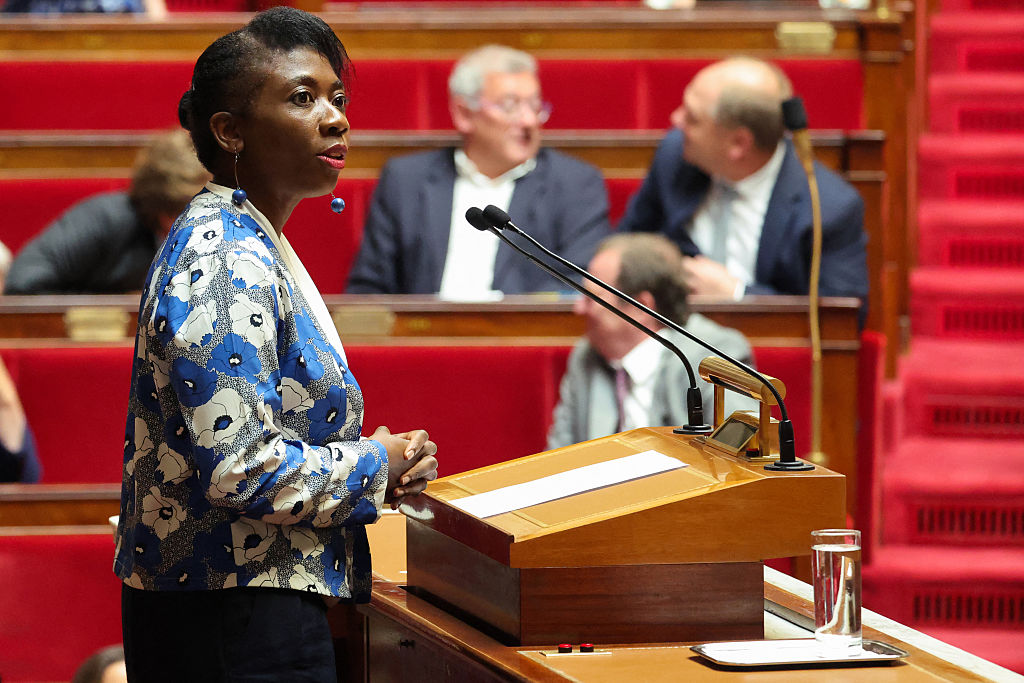 Danièle Obono speaks in the French National Assembly. 
