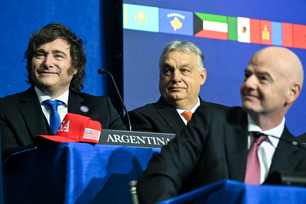 Javier Milei, Viktor Orbán, and Gianni Infantino attend a meeting of Donald Trump's "Board of Peace."