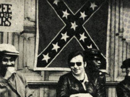 A joint appearance of the Black Panthers and the Young Patriots, late 1960s.