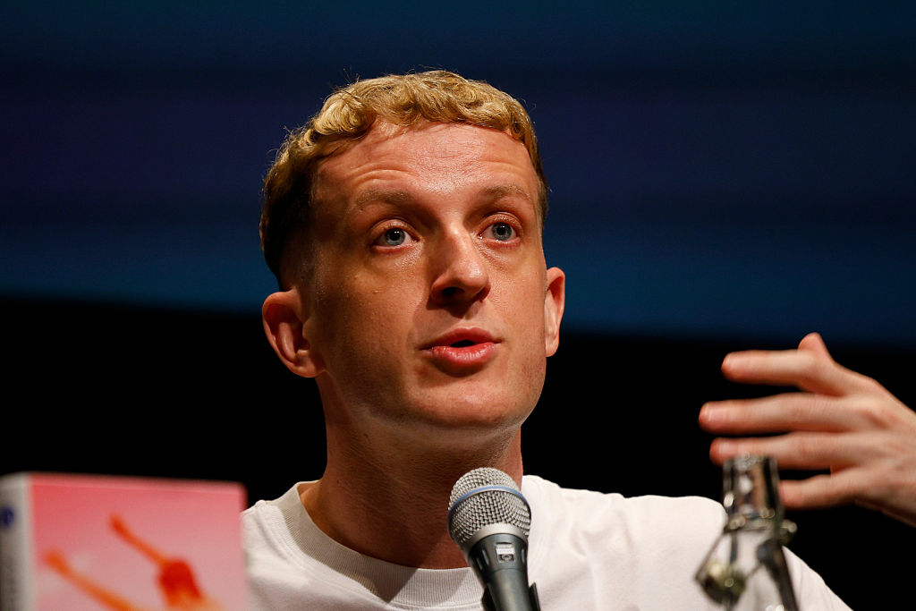 The writer Édouard Louis speaks at an event on his book "The Crash" as part of the 25th Berlin International Literature Festival at the Haus der Berliner Festspiele in Berlin on September 20, 2025.