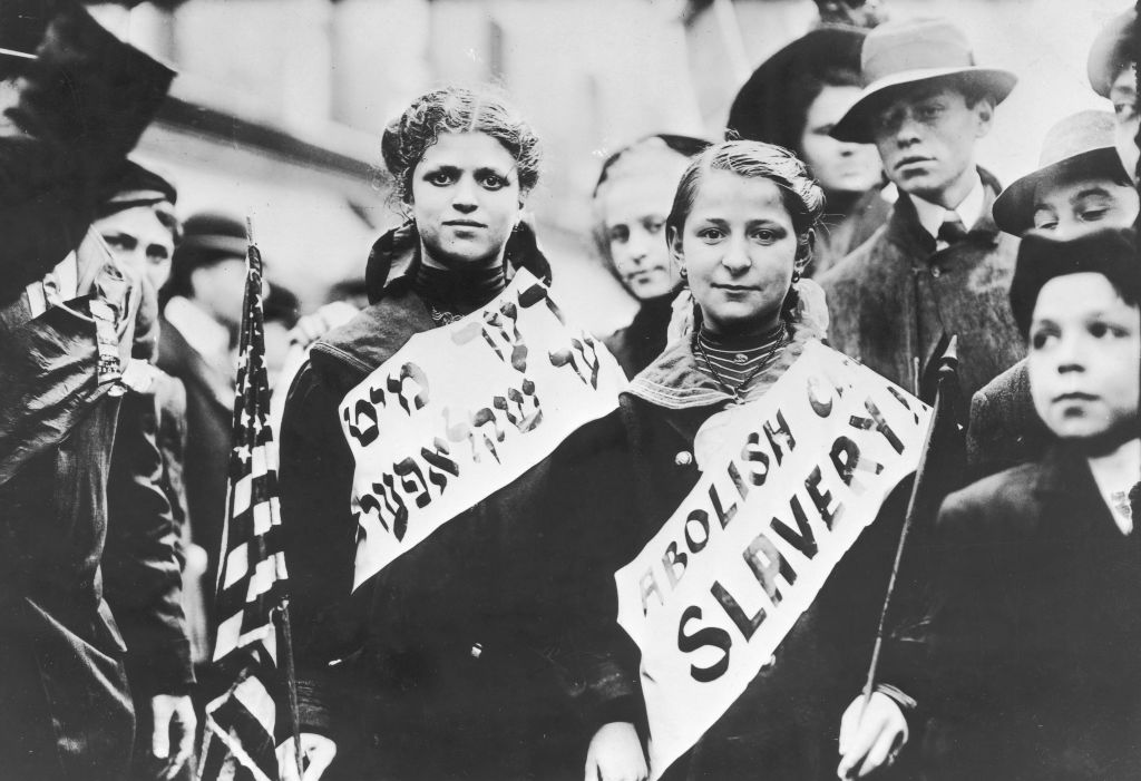 A photograph of young strikers in New York City, circa 1909.