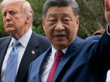 US President Donald Trump and Chinese President Xi Jinping tour Zhongnanhai Garden on May 15, 2026, in Beijing, China.