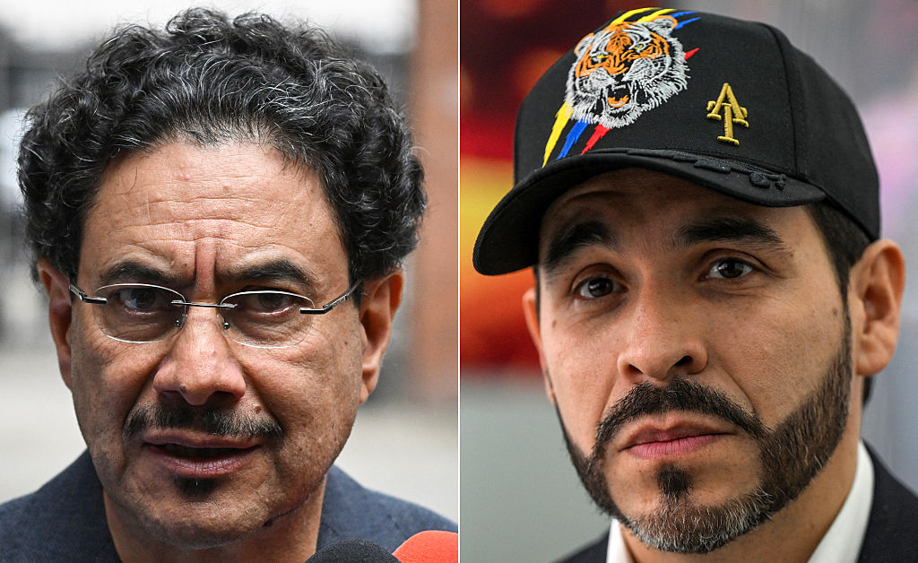 Portraits of Iván Cepeda and Abelardo de la Espriella, the two candidates for Colombia's 2026 presidential election runoff