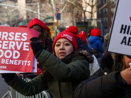 Nurses in New York City on the picket line