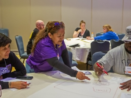 Union activists at the 2026 Labor Notes conference in Chicago, Illinois.