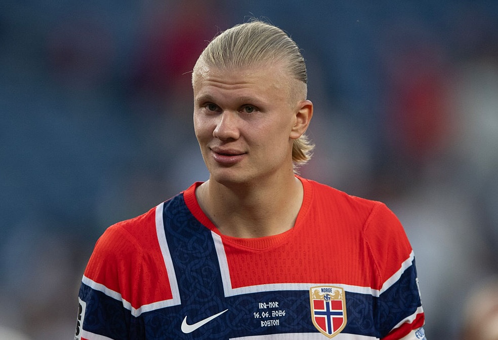 Erling Haaland smiles after match