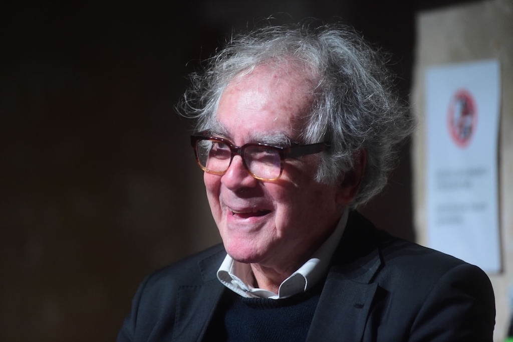 Carlo Ginzburg attends a conversation about "Piero Della Francesca" with Arturo Galansino at Testo Literature Festival at Stazione Leopolda on February 26, 2023, in Florence, Italy. 