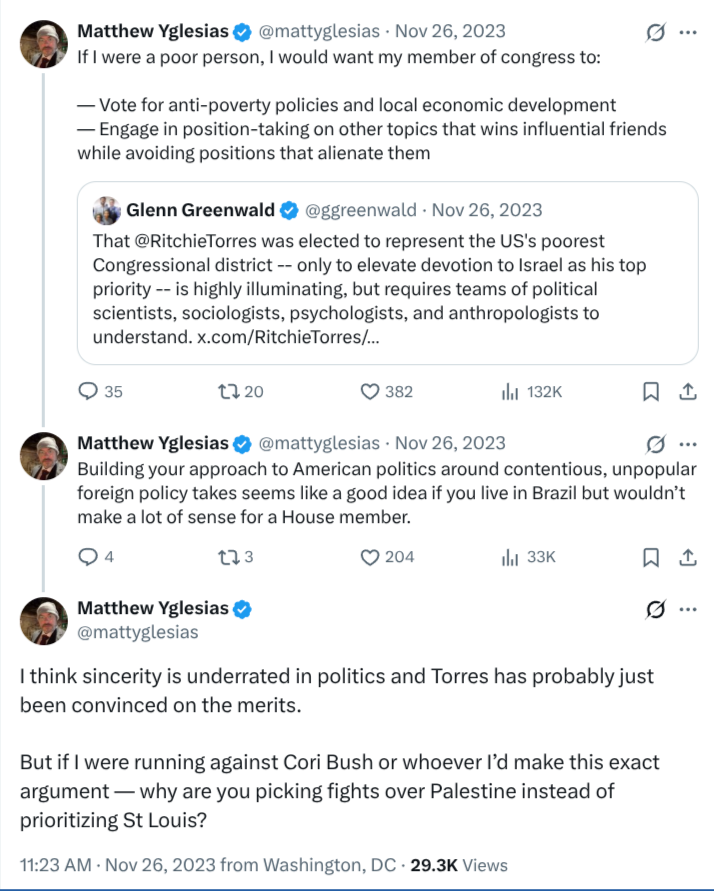Matt Yglesias's Israel-Palestine Tweets, V.