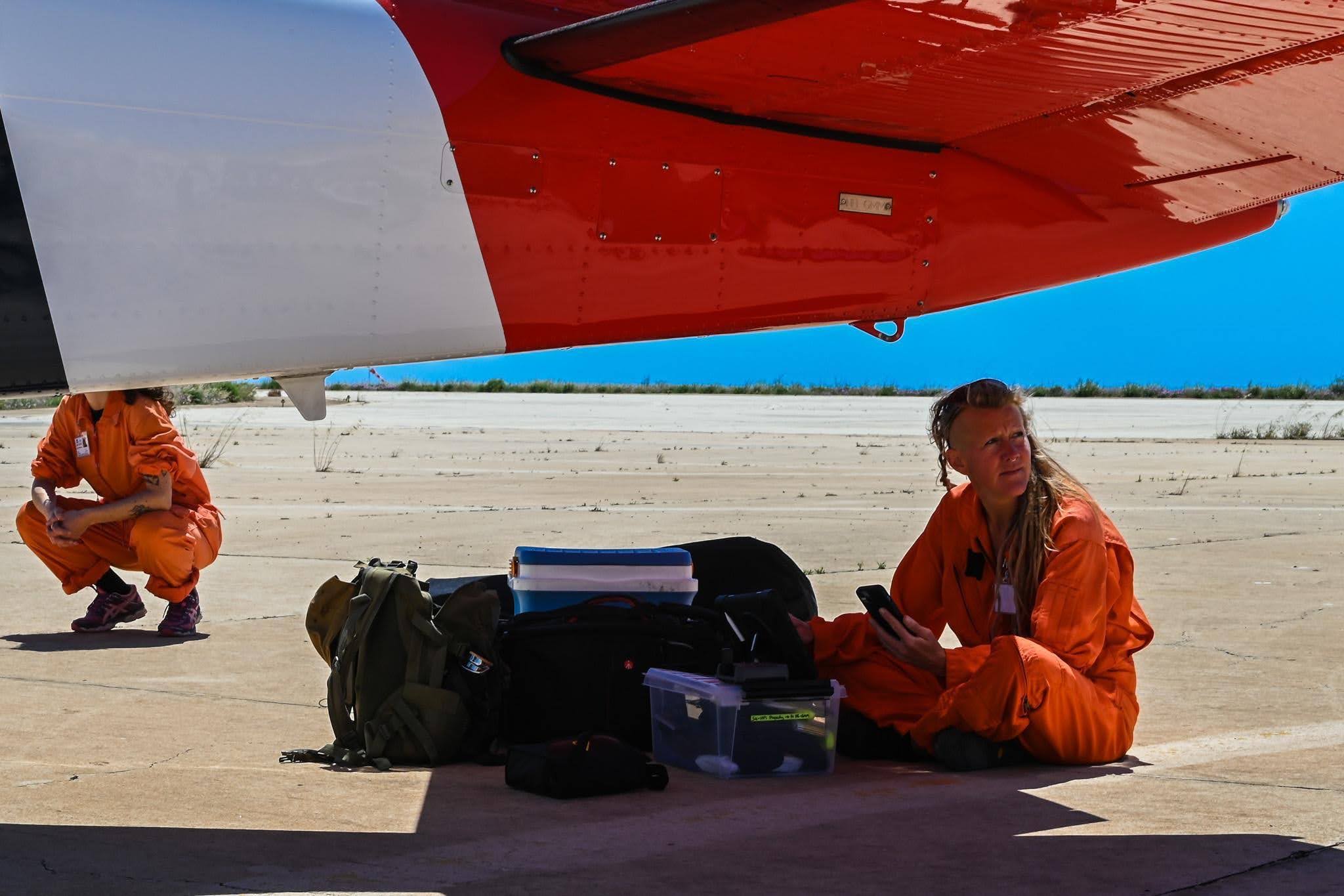 Neeske Beckmann, the tactical coordinator on Seabird, prepares for a mission.