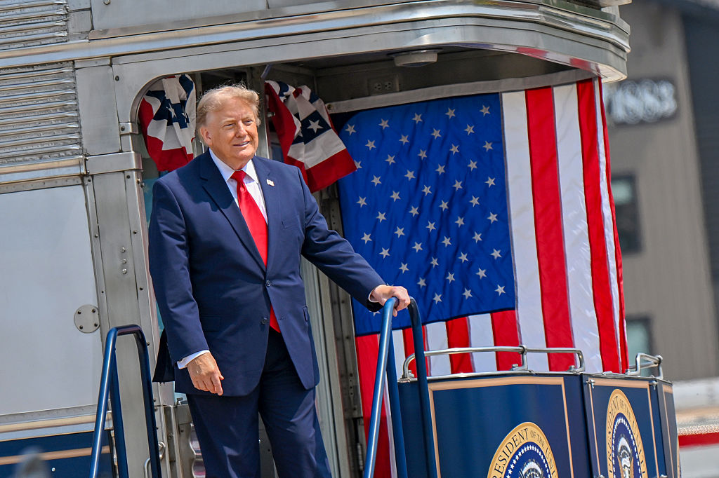 Donald Trump attends the inaugural events of the Theodore Roosevelt Presidential Library on July 1, 2026, in Medora, North Dakota.