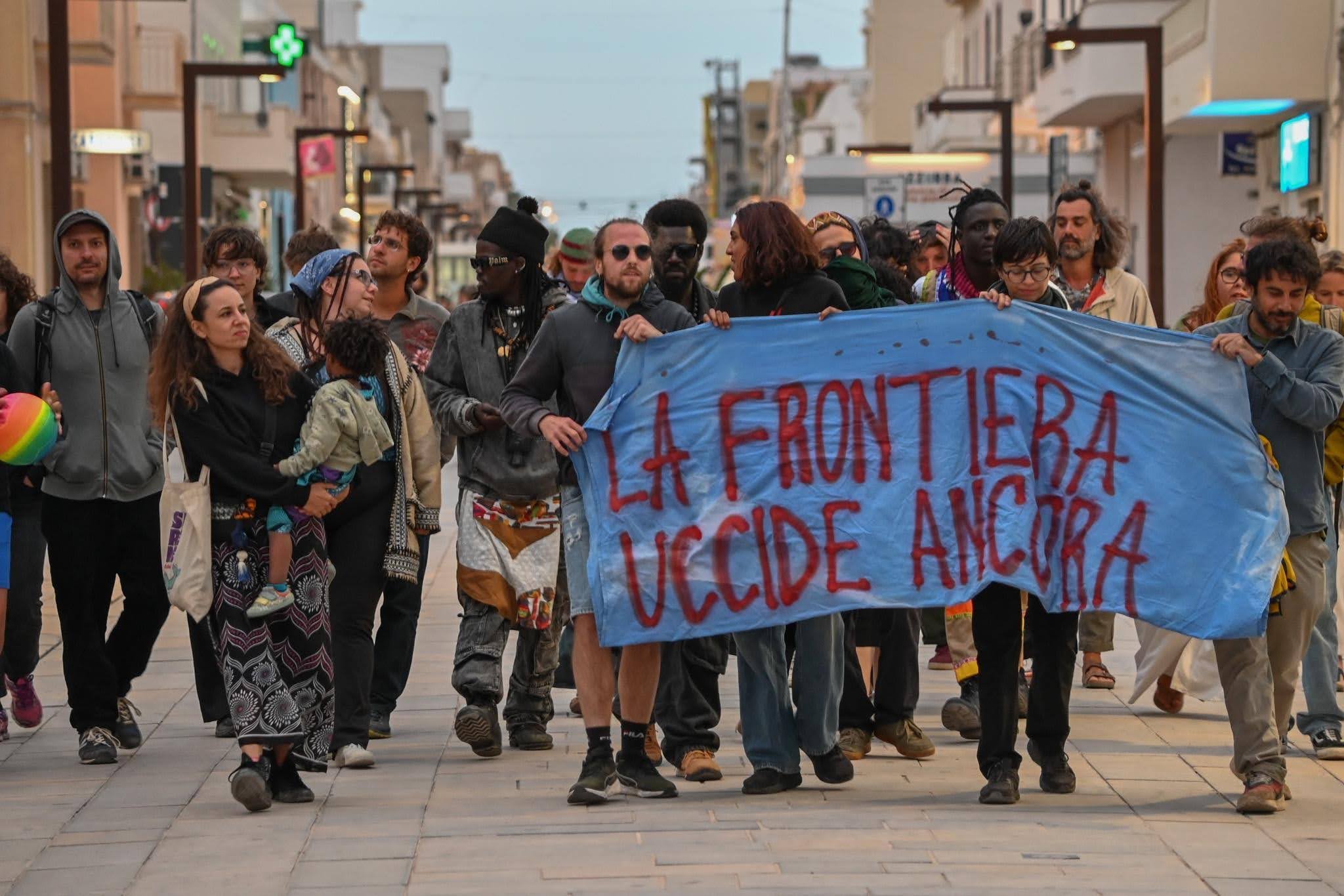 Memorial march for a dead child at sea, Lampedusa 