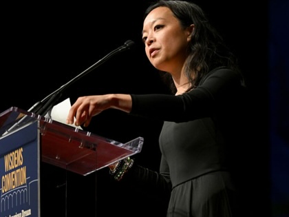 Francesca Hong speaks during Wisconsin Democrats 2026 Convention on June 14, 2026, in Madison.