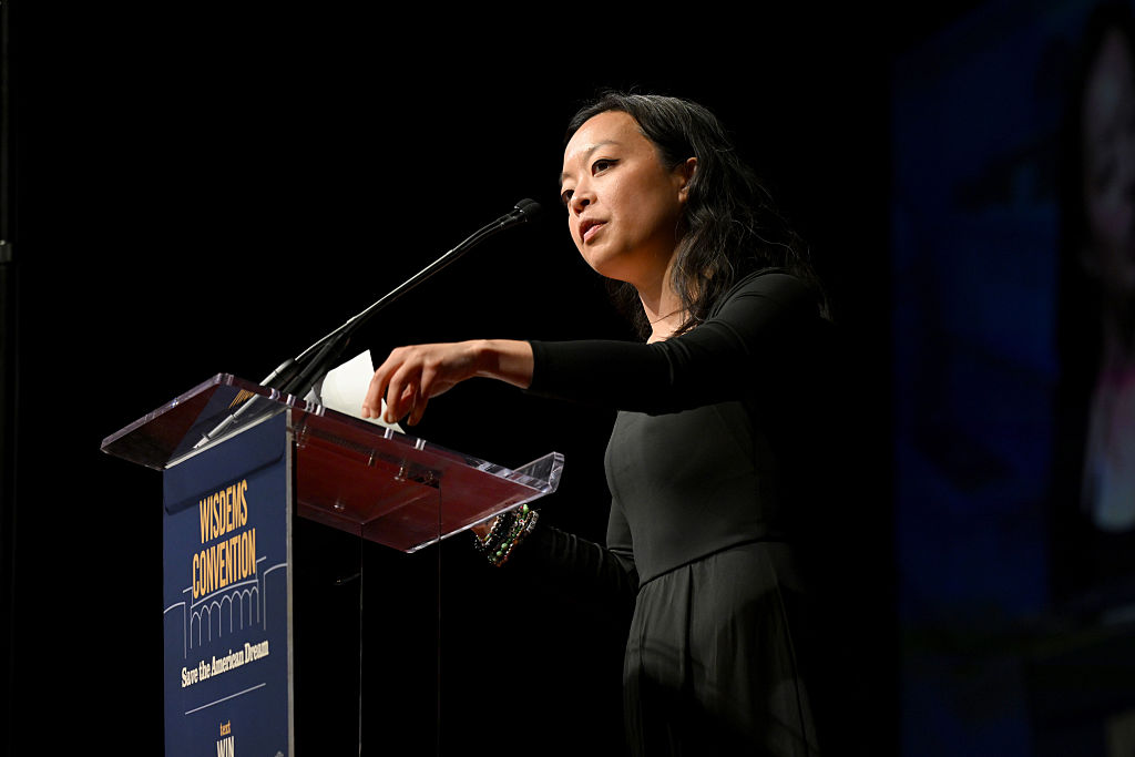 Francesca Hong speaks during Wisconsin Democrats 2026 Convention on June 14, 2026, in Madison.