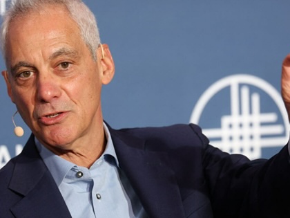 Former mayor of Chicago and White House Chief of Staff Rahm Emanuel speaks during the 29th annual Milken Institute Global Conference at the Beverly Hilton in Beverly Hills, California, on May 5, 2026. 