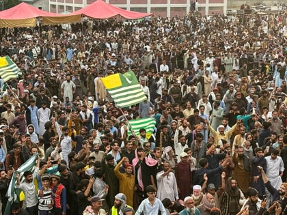 Supporters of the Joint Awami Action Committee (JAAC) gather during a week-long protest in Rawalakot, in Pakistan-administered Jammu Kashmir on June 24, 2026, following the group's ban under anti-terrorism laws by local authorities.