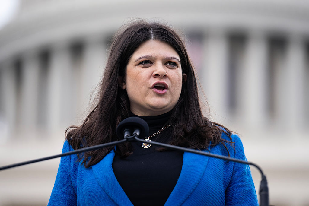 Michigan Representative Haley Stevens speaks during a rally at the US Capitol on May 6, 2025.