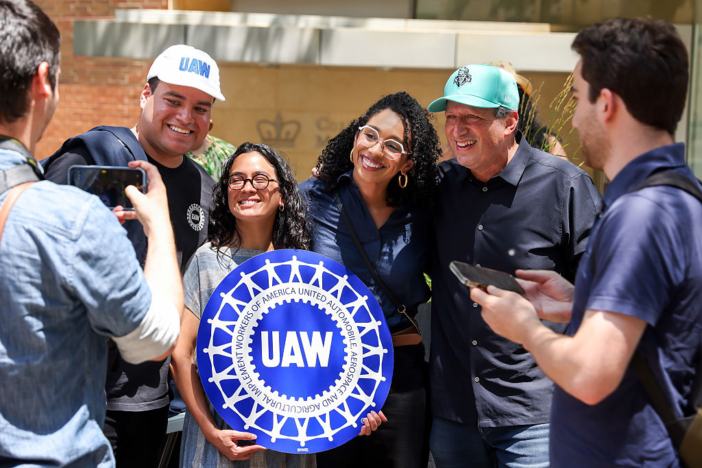 Brandon Mancilla, Claire Valdez, Darializa Avila Chevalier, and Brad Lander attend a rally at Columbia University.