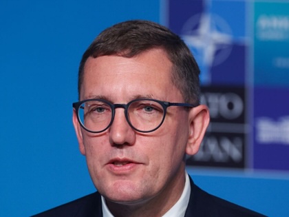 Estonia Prime Minister Kristen Michal attends a doorstep statements during the 2026 NATO Ankara Summit in Ankara, Turkiye, on July 8, 2026.
